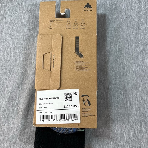 NEW Burton Kids' Performance Midweight Merino Wool snow Ski Socks S/M 13-1 $21 - Picture 7 of 7